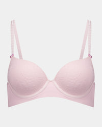 Bendon Body Lace Contour Bra in ICY PINK. Flat lay front view
