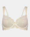 Midnight Express Underwire Bra in EGRET. Flat lay front view
