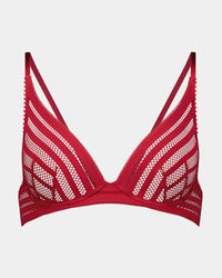 Morning Lola Underwire Bra in JESTER RED. Flat lay front view