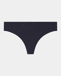 Au Naturel Thong in BLACK. Flat lay front view