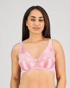 Model wears Classic Underwire Underwire Bra in LILAS. On body front view