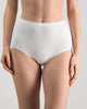 Model wears Freedom Full Brief in WHITE. On body front view