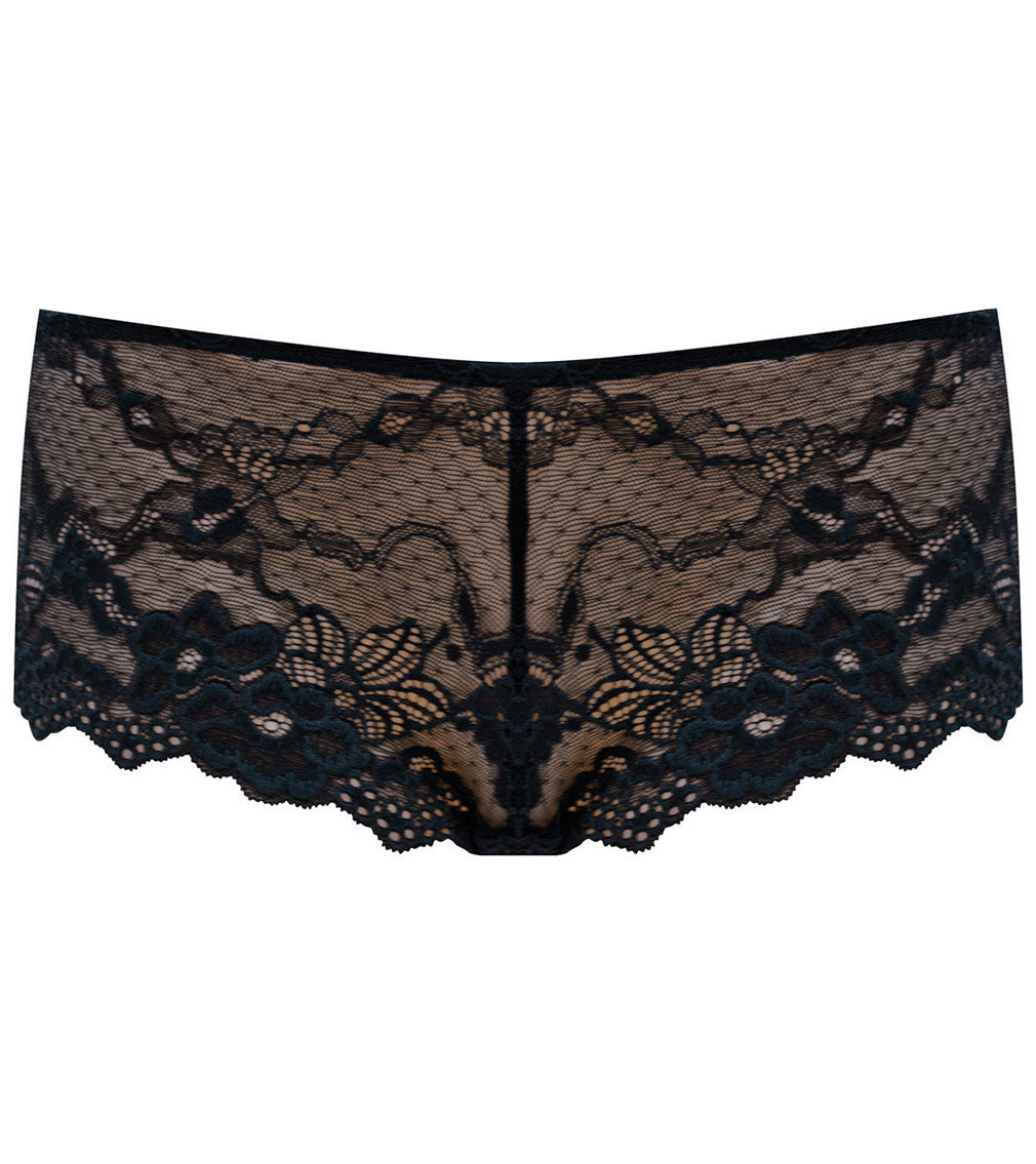 My Fit Lace Brazilian in BLACK. Flat lay front view