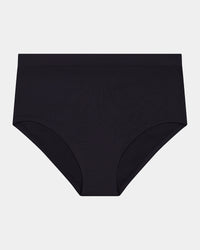 Seamless Soft Full Brief in BLACK. Flat lay front view