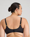 Model wears Classic Underwire Underwire Bra in BLACK. On body back view