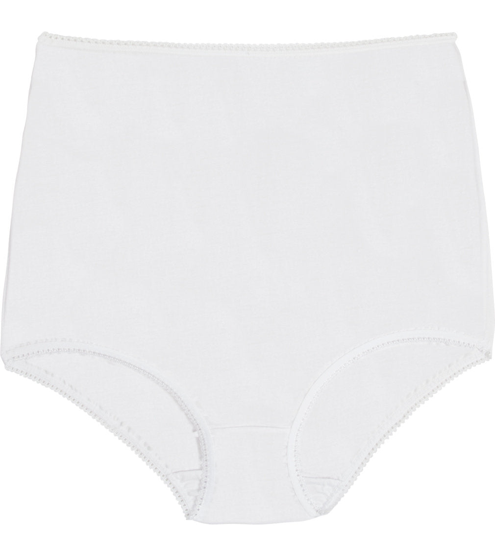 Plain Pants Full Brief in WHITE. Flat lay front view