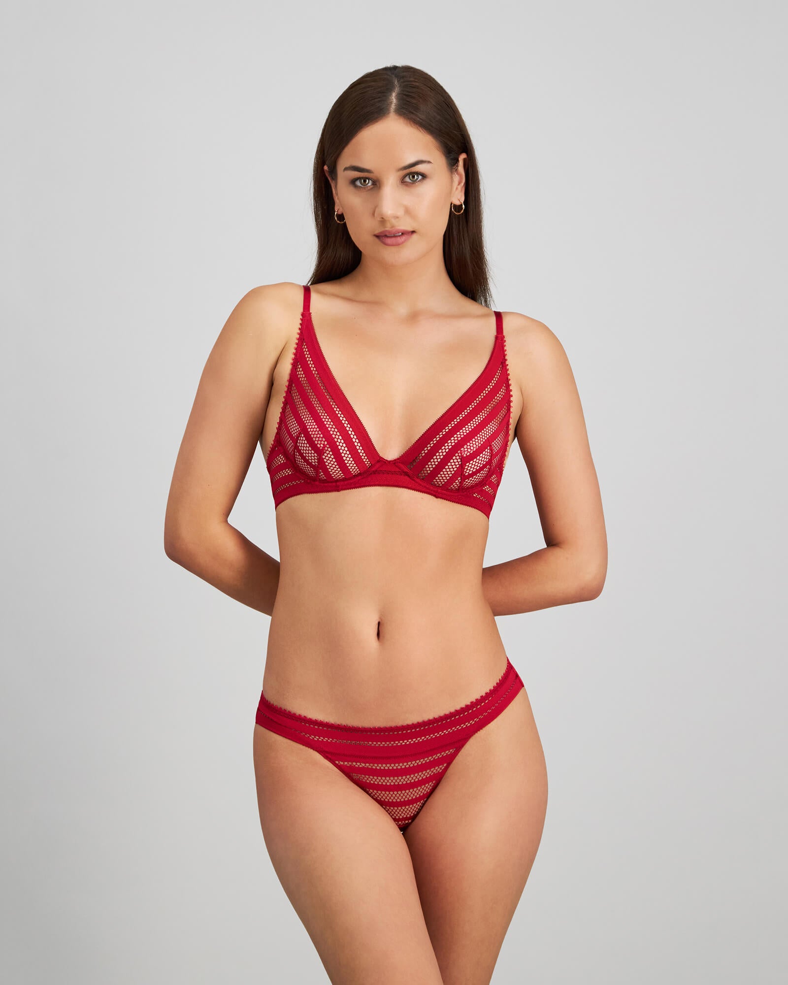 Morning Lola Underwire Bra in JESTER RED. Feature shot