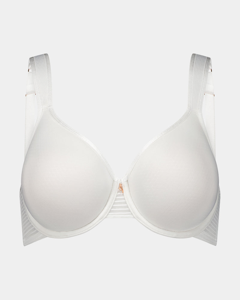 Perfect Lines Contour Bra in WHITE. Flat lay front view