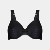 Perfect Lines Contour Bra in BLACK. Flat lay front view