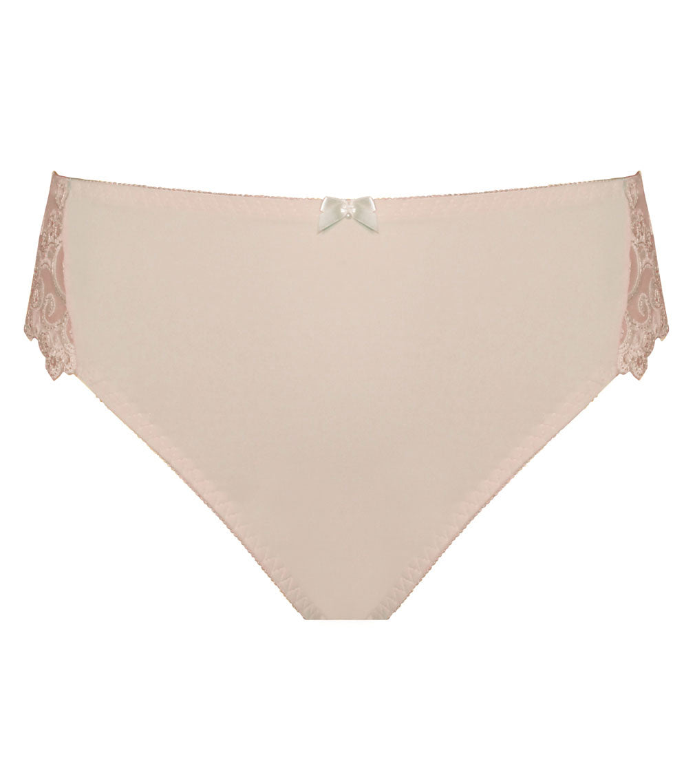 Coral High Cut Brief in LATTE. Flat lay front view