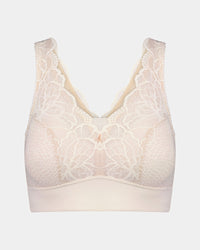 Midnight Express Wire Free Bra in EGRET. Flat lay front view