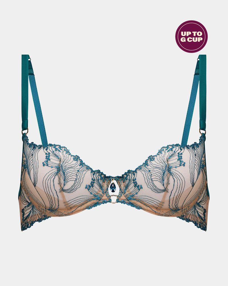 Eros Underwire Bra in EVERGLADE. Flat lay front view