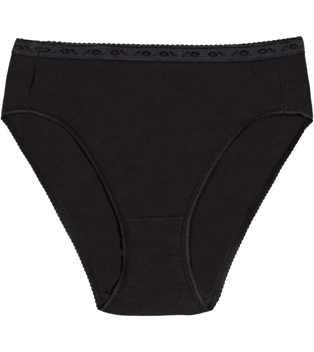 Freedom High Cut Brief in BLACK. Flat lay front view