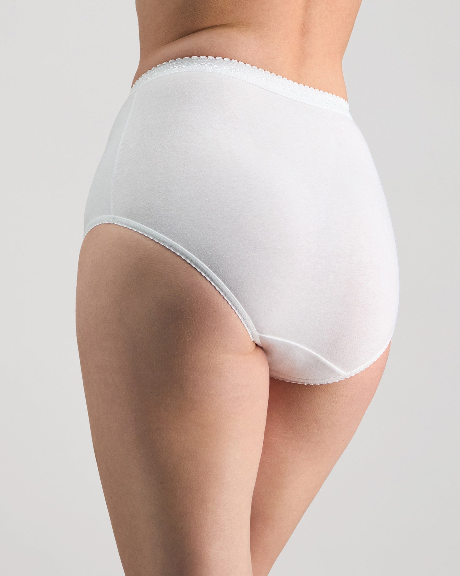 Freedom Full Brief in WHITE. Flat lay back view