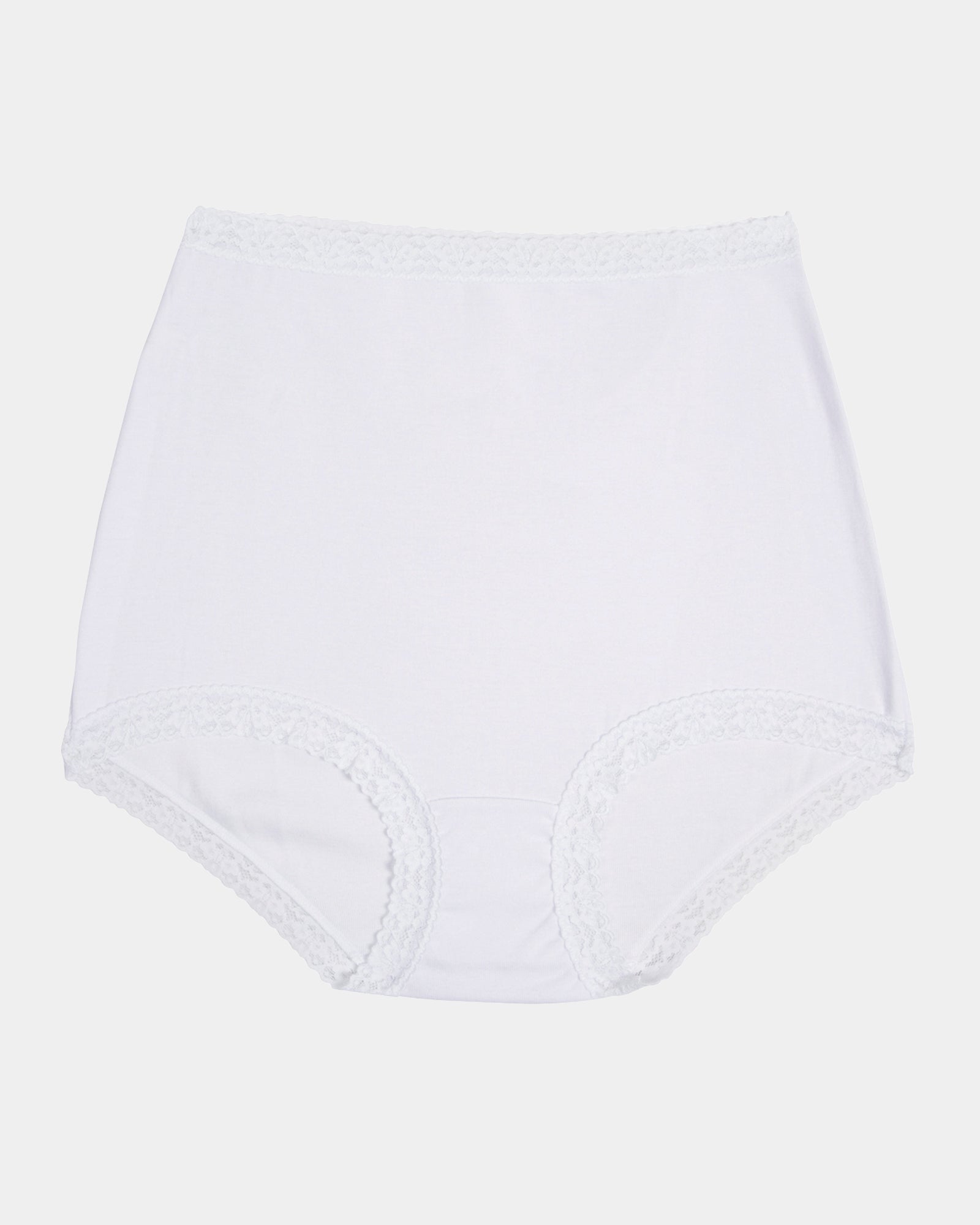 Bendon Cotton Full Brief in WHITE. Flat lay front view