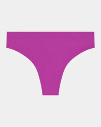 Seamless Soft Thong in RADIANT ORCHID. Flat lay front view