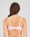 Model wears Bendon Body Lace Contour Bra in ICY PINK. On body back view