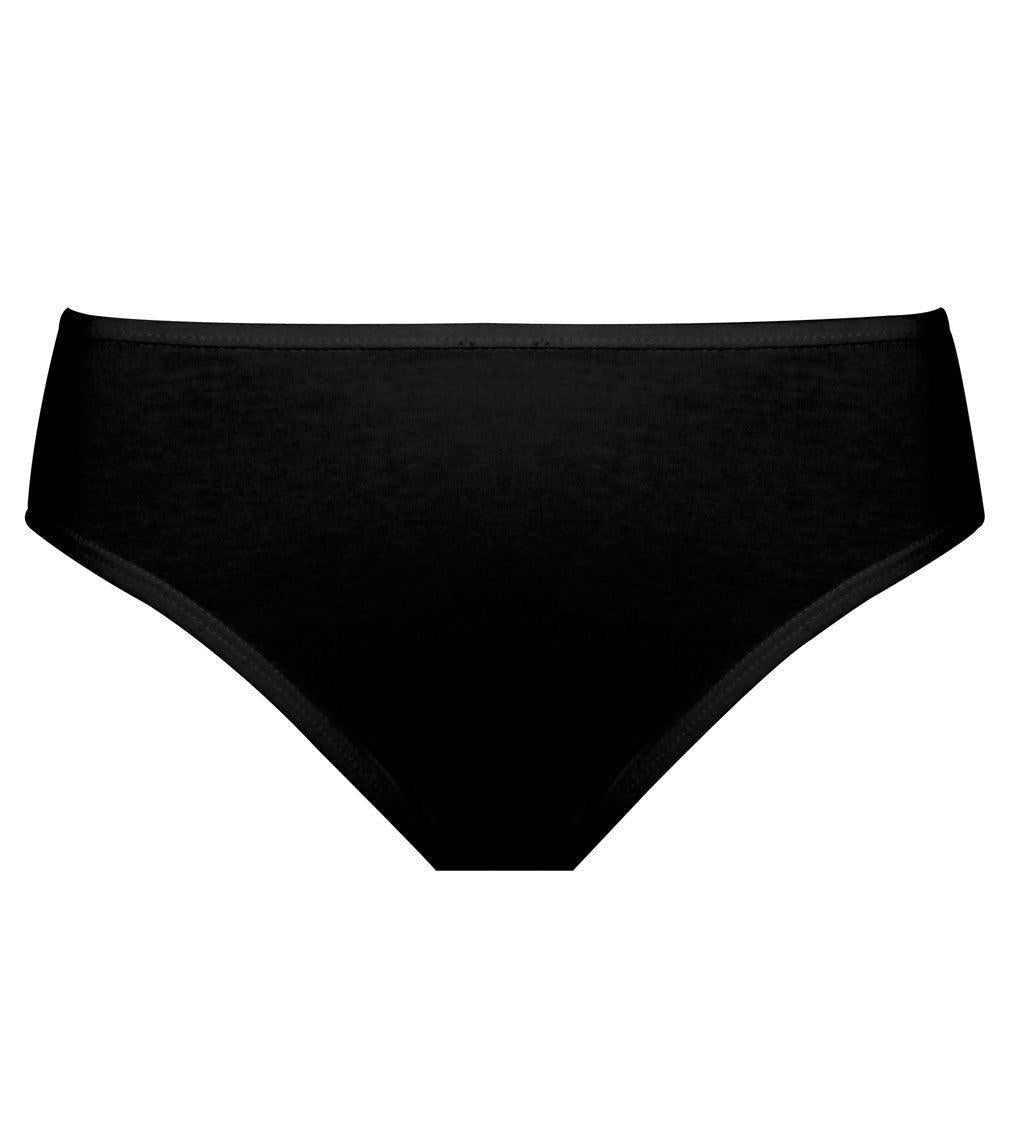 Freestyle High Cut Brief in BLACK. Flat lay front view