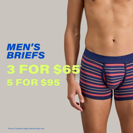 mens brief promotional banner 3 for $65 5 for $95