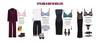 Hero banner Collage of clothing and accessories with text 'Styling a Day in Her Life' on a white background.