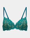 My Fit Lace Push Up Bra in EVERGLADE. Flat lay front view