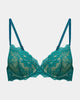 My Fit Lace Push Up Bra in EVERGLADE. Flat lay front view