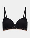 Delightfully Smooth Contour Bra in BLACK. Flat lay front view
