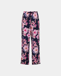 Mihika Sleeping Long PJ Pant in HONOLULU HAZE PRINT. Flat lay front view