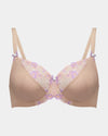 Cherish Underwire Bra in EVENING SAND. Flat lay front view