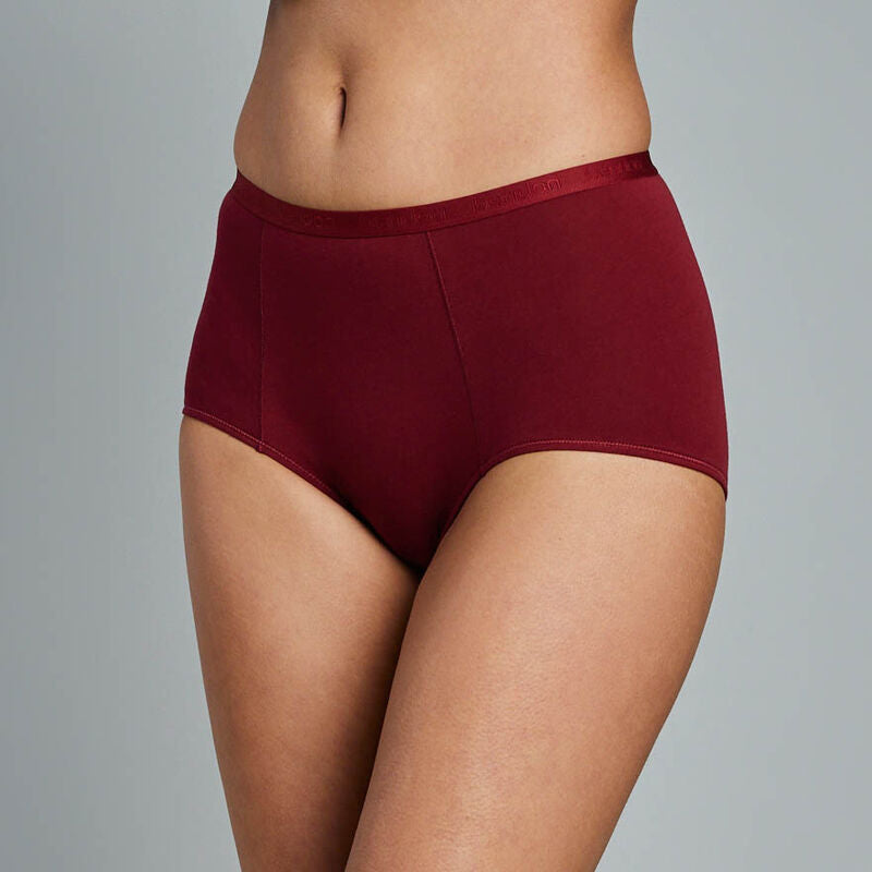 Body Cotton Full Brief Twin Pack in RHUBARB/LINEN. Feature shot
