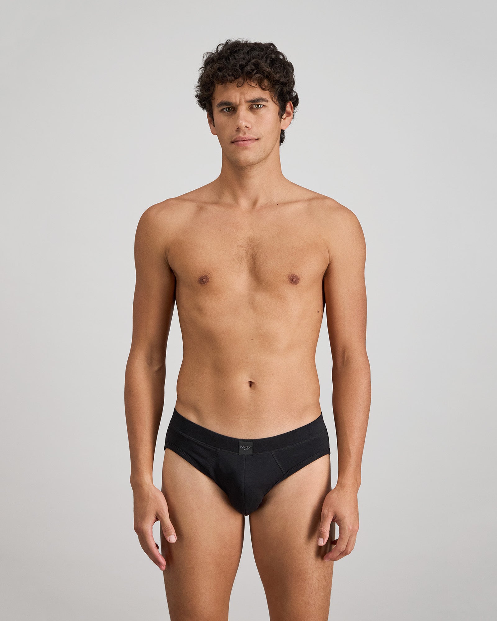 High Tech Cotton Mens Brief in BLACK. Feature shot