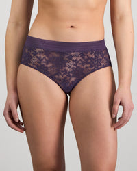 Model wears Jessie Midi in PURPLE VELVET. On body front view
