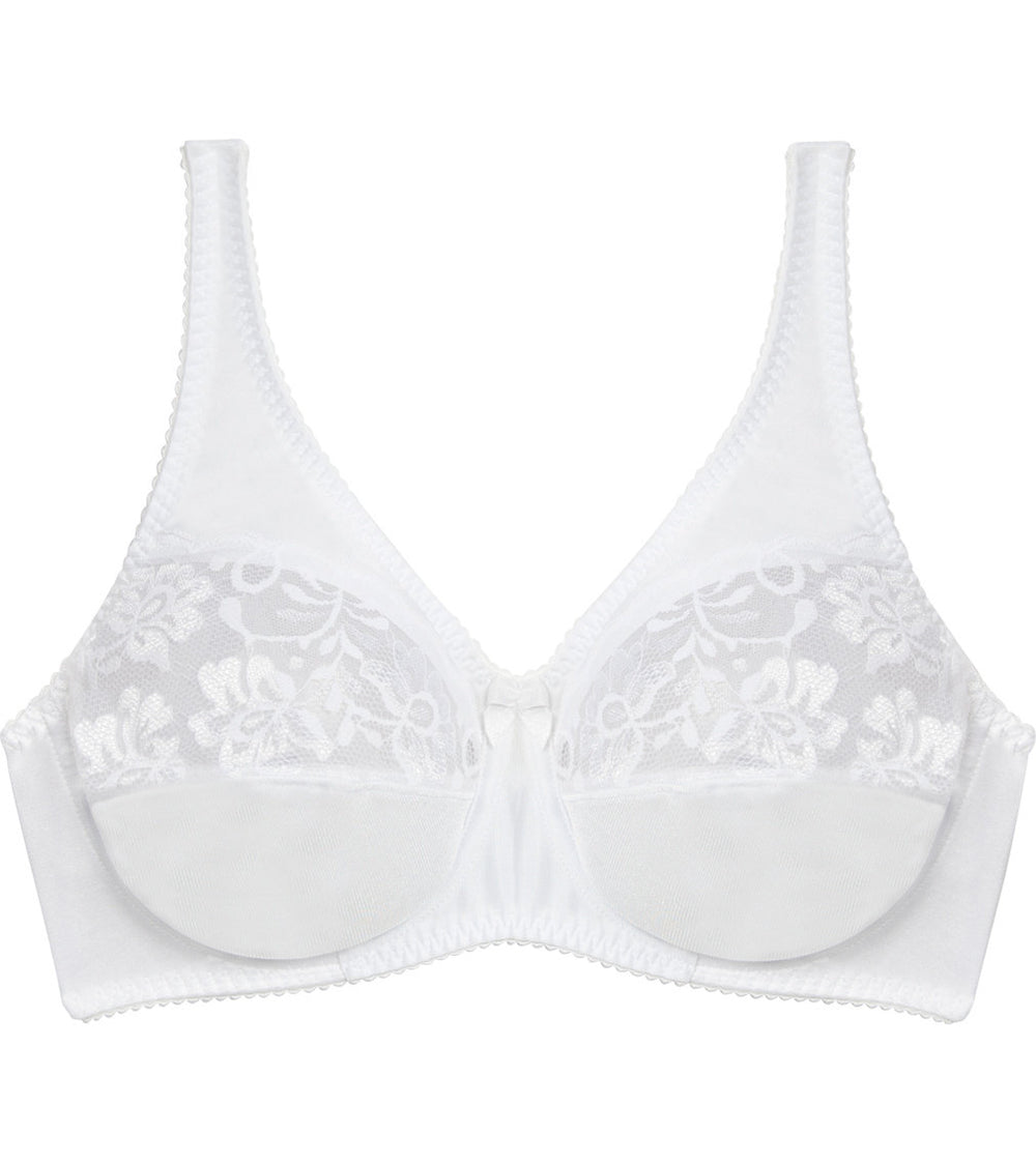 Classic Underwire Underwire Bra in WHITE. Flat lay front view