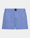 Classic Woven Mens Boxer in DELLA ROBBIA BLUE. Flat lay front view