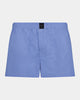Classic Woven Mens Boxer in DELLA ROBBIA BLUE. Flat lay front view