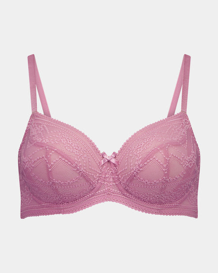 Annie Underwire Bra in CASHMERE ROSE. Flat lay front view