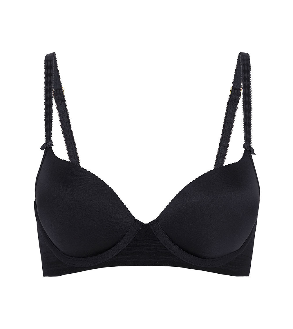 Bendon Body Contour Bra in BLACK. Flat lay front view