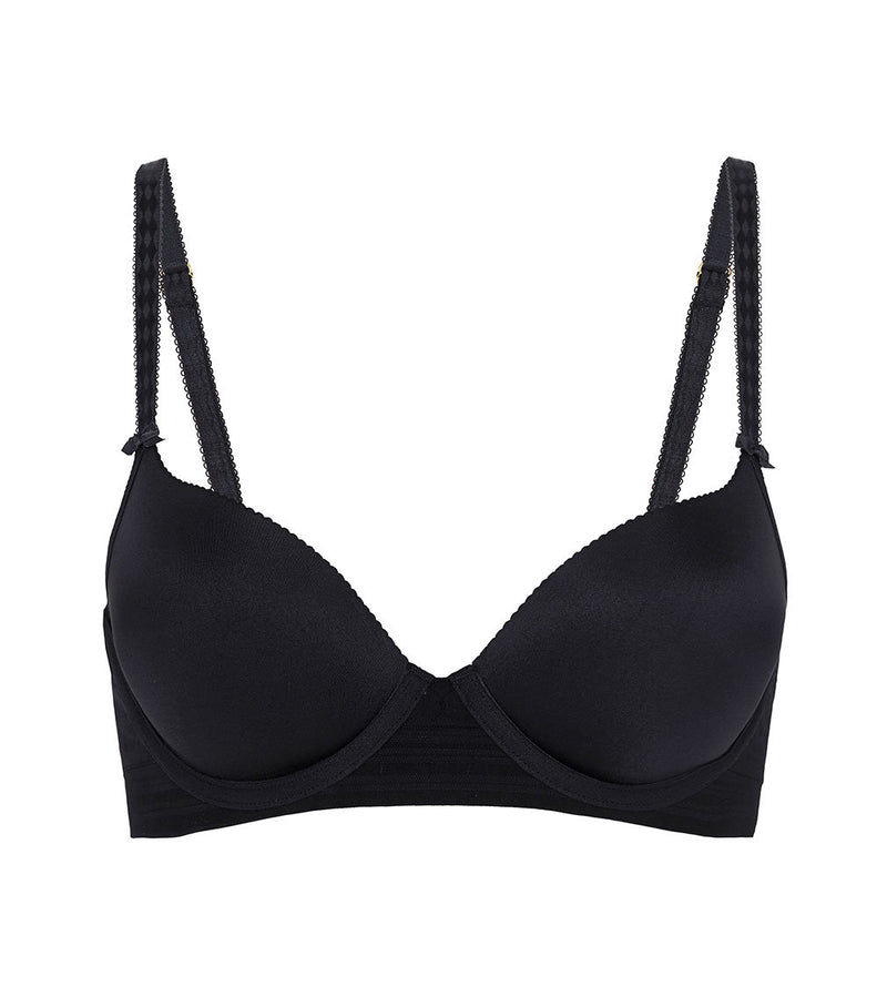 Bendon Body Contour Bra in BLACK. Flat lay front view