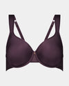 Perfect Lines Contour Bra in PLUM PERFECT. Flat lay front view