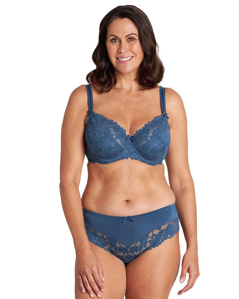 Alice Underwire Bra in BLUE WING TEAL. Feature shot