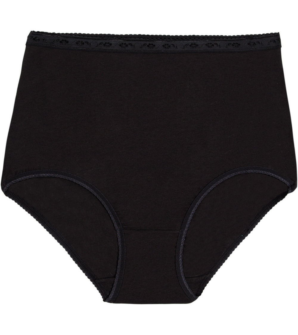 Freedom Full Brief in BLACK. Flat lay front view