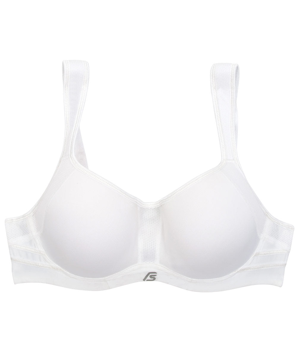 Active Contour Bra in WHITE. Flat lay front view
