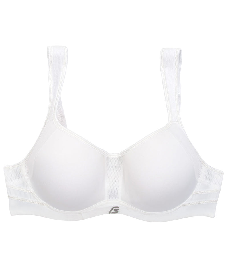Active Contour Bra in WHITE. Flat lay front view