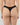 Model wears Au Naturel Thong in BLACK. On body back view