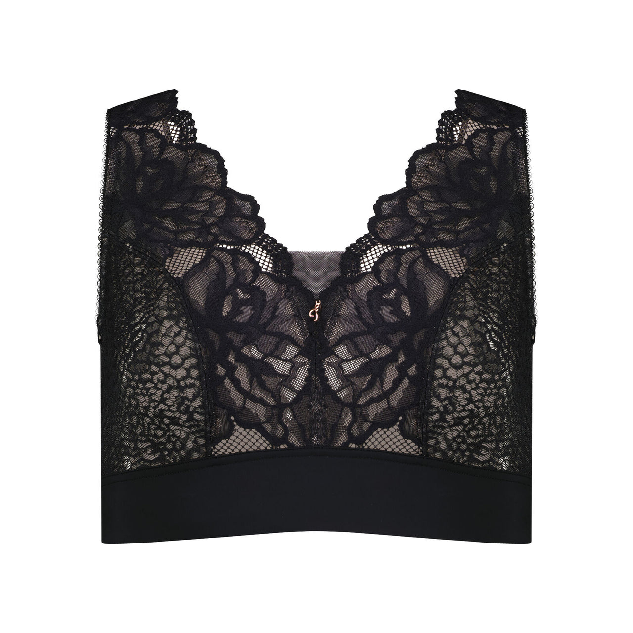 Midnight Express Wire Free Bra in BLACK. Flat lay front view
