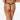 Model wears Fae Thong in BLACK. On body back view