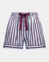 Cabana Stripe Short Pj in COOL BLUE. Flat lay front view