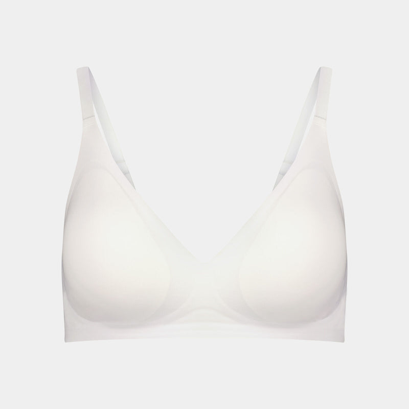 Comfit Collection Wire Free Bra in WHITE. Flat lay front view