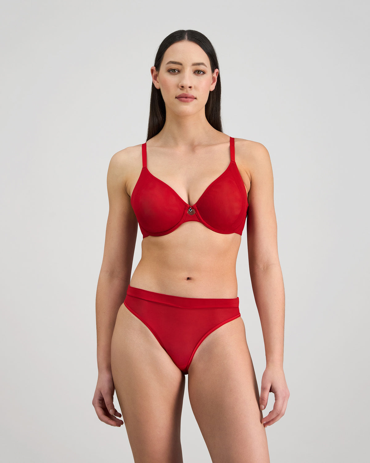 Lightweight Underwire Bra in SALSA. Flat lay back view