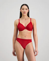 Lightweight Underwire Bra in SALSA. Flat lay back view